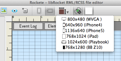 Resolution testing panel for Rockete